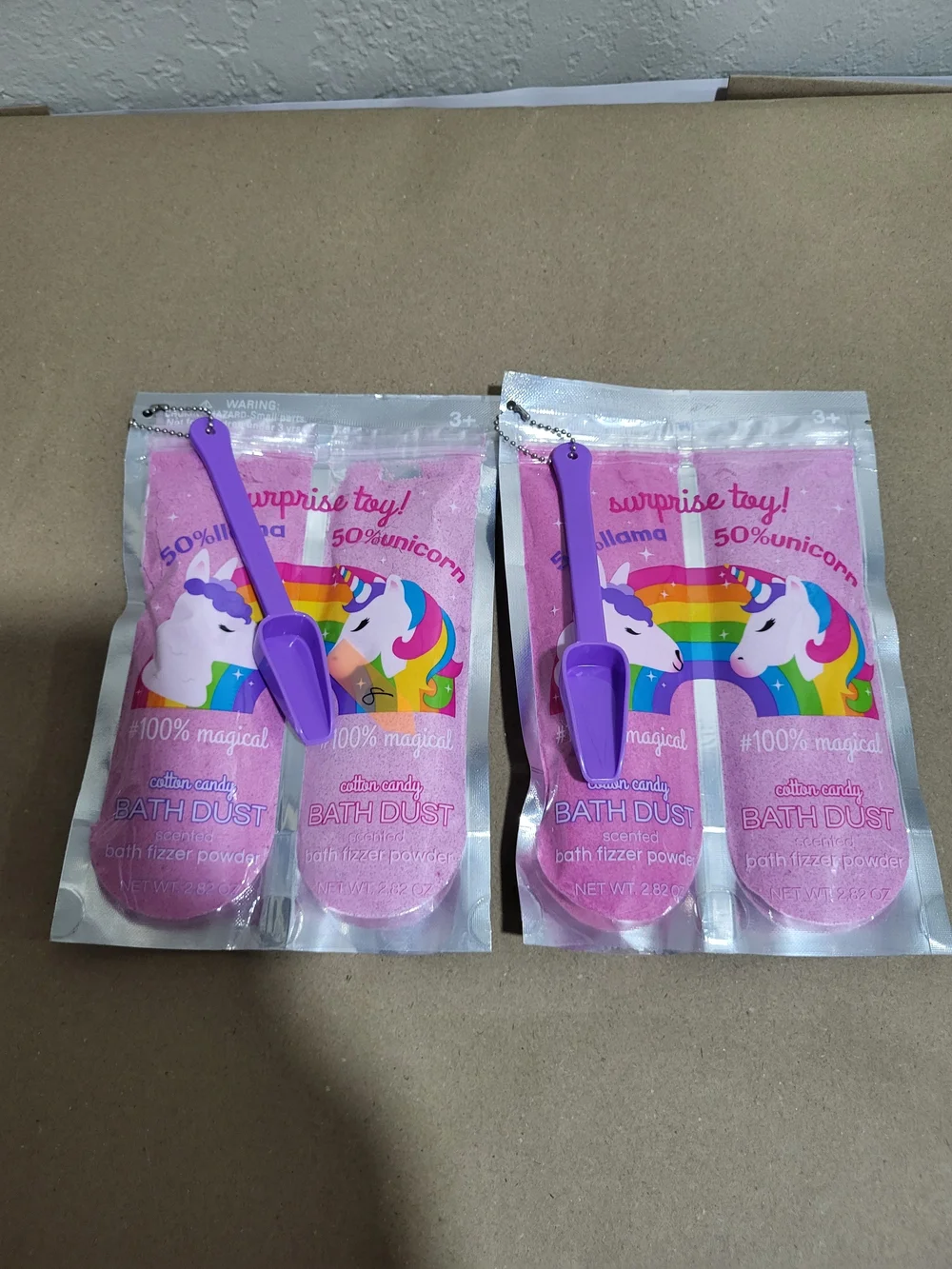 Unbranded Pink Unicorn Bath Dust with Purple Scoop